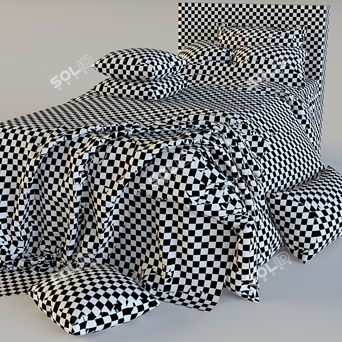 Children's Bed Set with Textures 3D model image 3