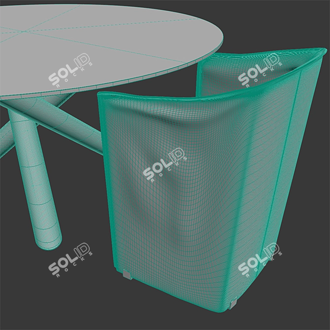 Minimalistic Style: Minotti Case Hair + Van Dyck Table 3D model image 3