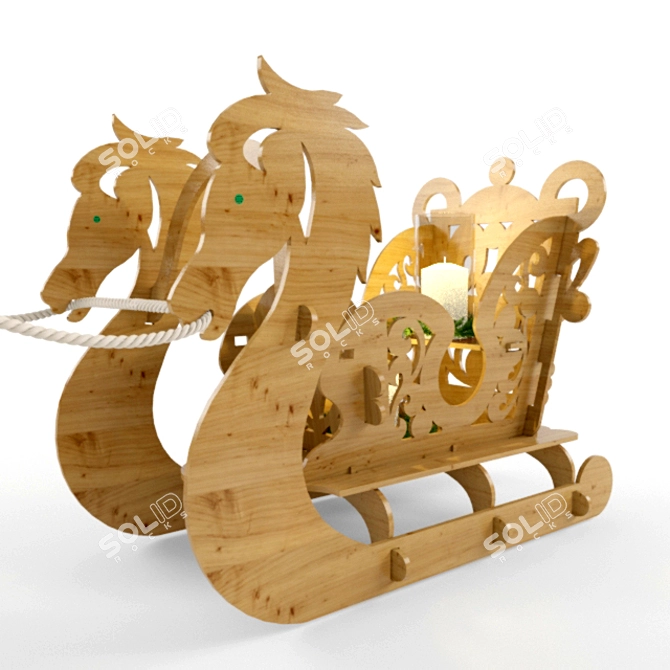 Sleigh Candle Stand 3D model image 2