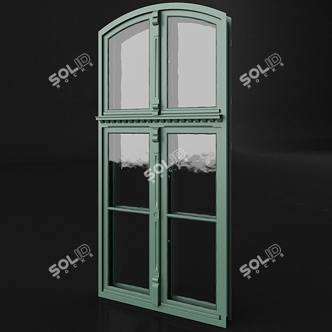 Vintage Repurposed Window 3D model image 1