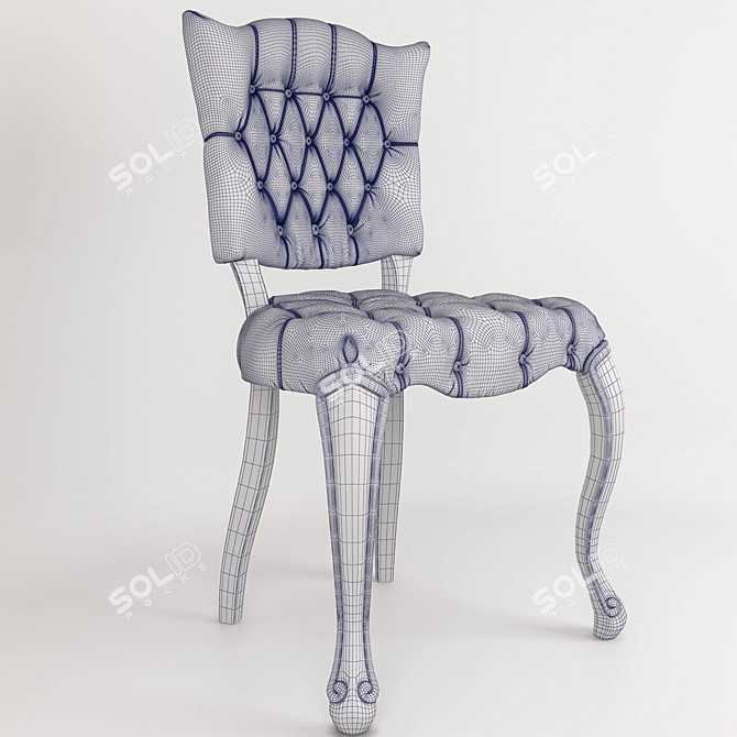 Elegant French Violetta Dining Chair 3D model image 3