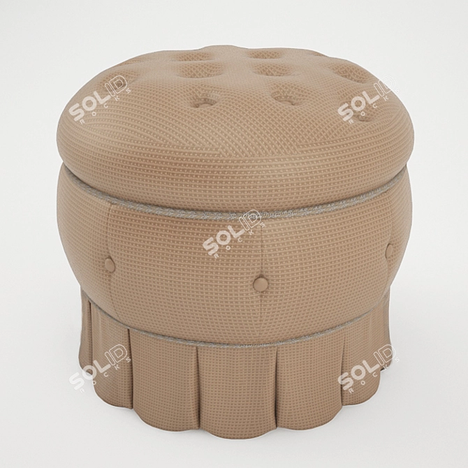 Elegant Pouf Ottoman 3D model image 1