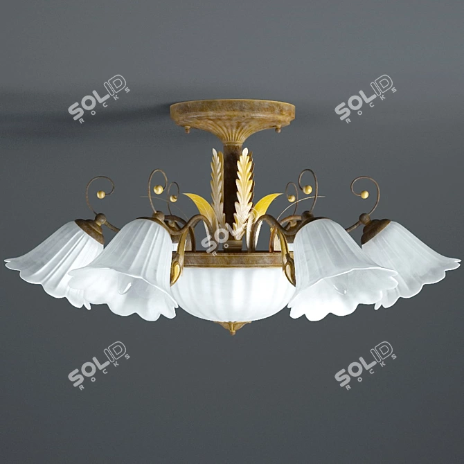 Autumn Garden Floral Ceiling Light 3D model image 2