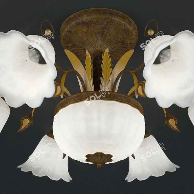 Autumn Garden Floral Ceiling Light 3D model image 3