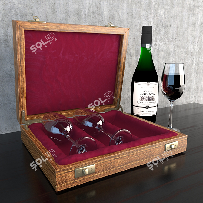 Elegant Wine Gift Set 3D model image 1