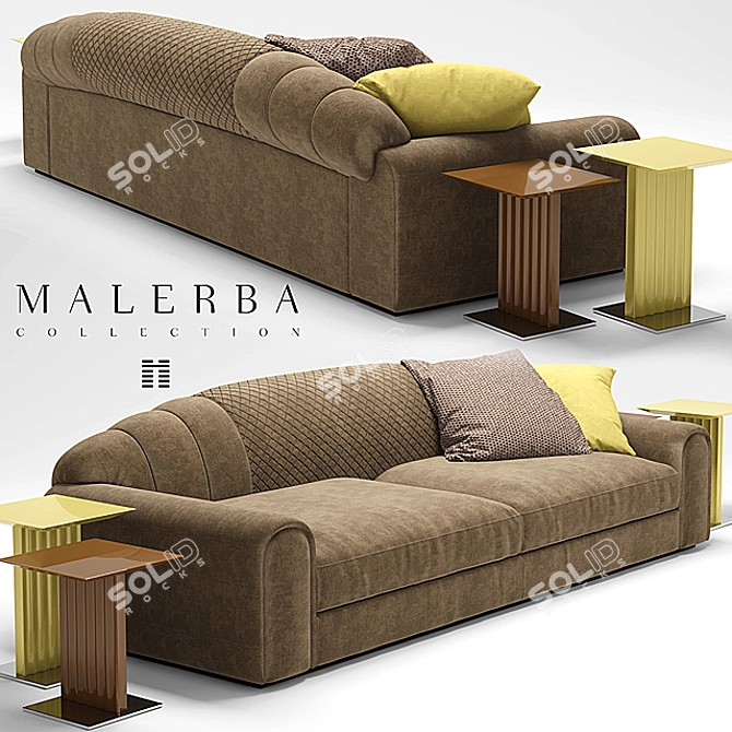 Elegant Malerba Sofa Set 3D model image 1