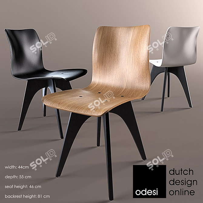 Sleek Design ODESI Wave Chair 3D model image 1