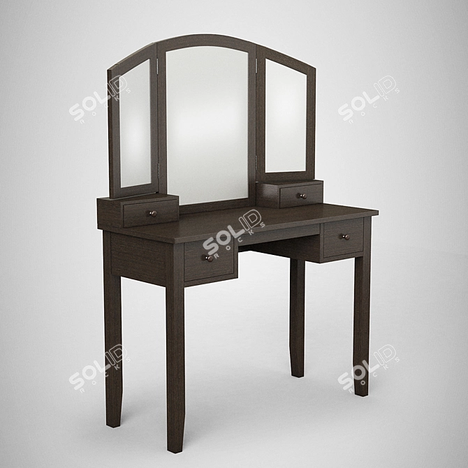 Title: Elegant Willow Vanity Table 3D model image 1