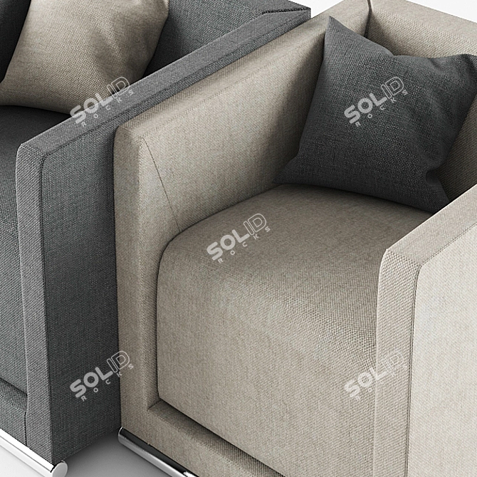 Stylish Alberta Perseus Armchair 3D model image 2