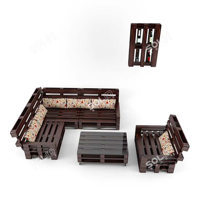 EcoPallet Furniture Set 3D model image 1