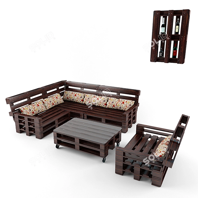 EcoPallet Furniture Set 3D model image 2