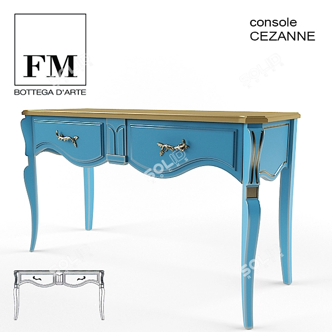 Cezanne Console: Artistic Elegance for Any Space 3D model image 1