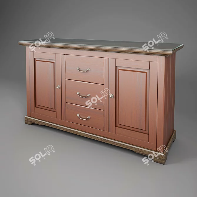 Wooden Chest of Drawers 3D model image 1