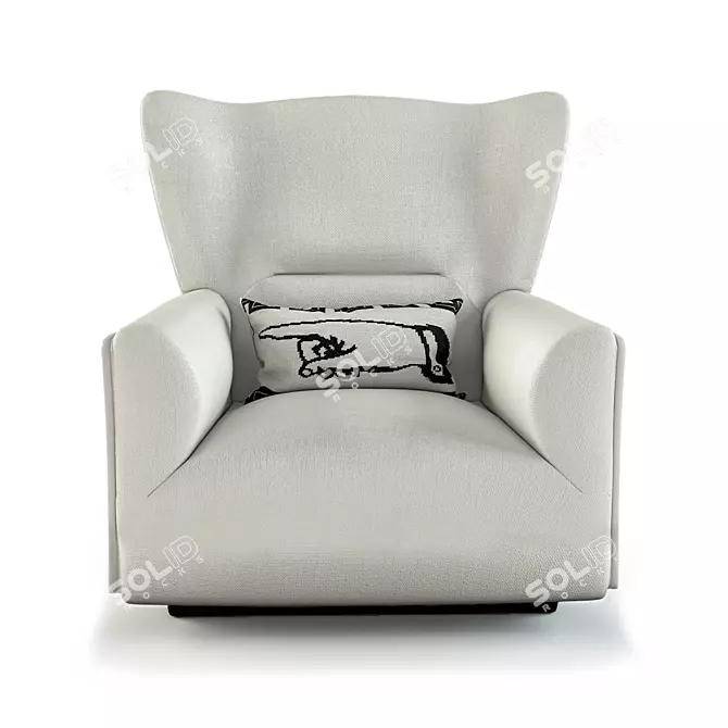 Elegant Armchair: 90x80x100 cm 3D model image 1