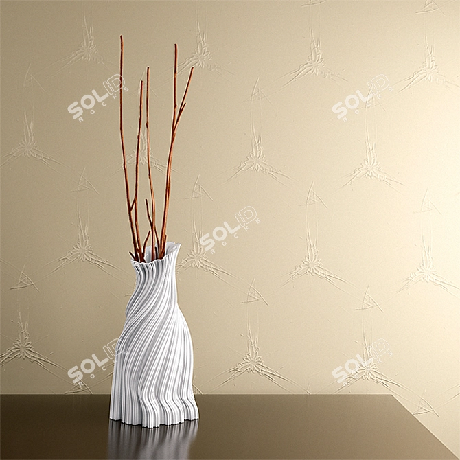 Elegant Fractal Koch Vase 3D model image 2