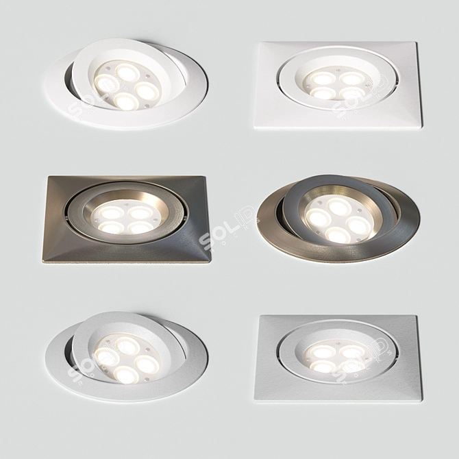 5W TD16 Round & Square LED Lights 3D model image 1