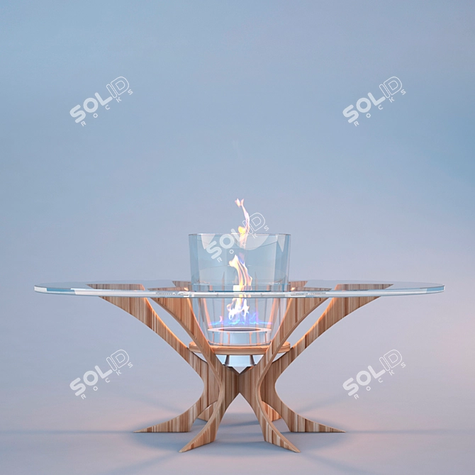 Island Art Flame Fireplace 3D model image 2