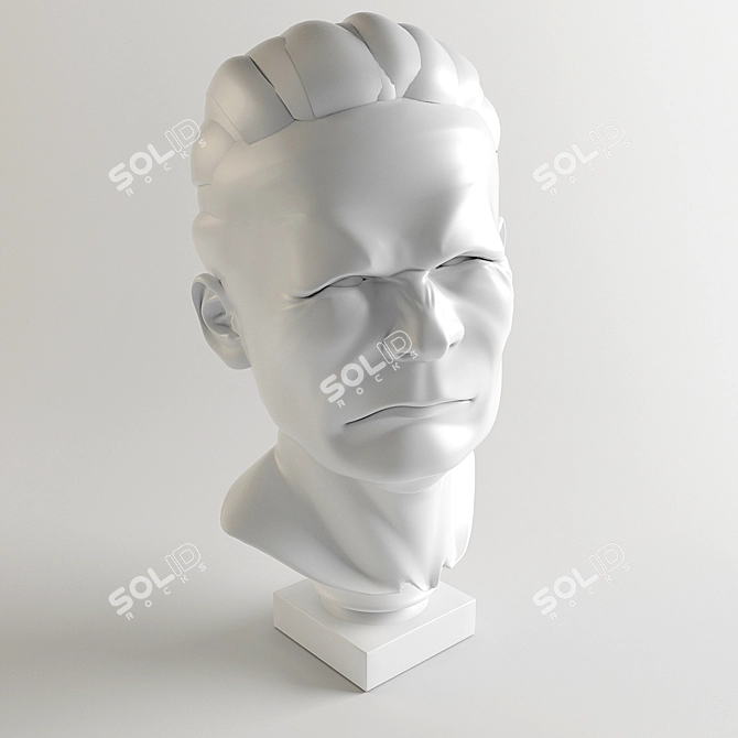 Ancient Greek Thinker's Sculpture 3D model image 1