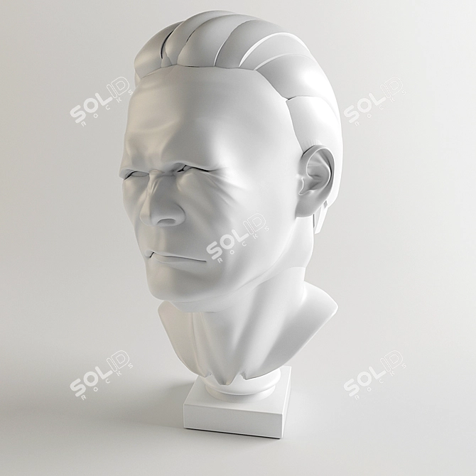 Ancient Greek Thinker's Sculpture 3D model image 2