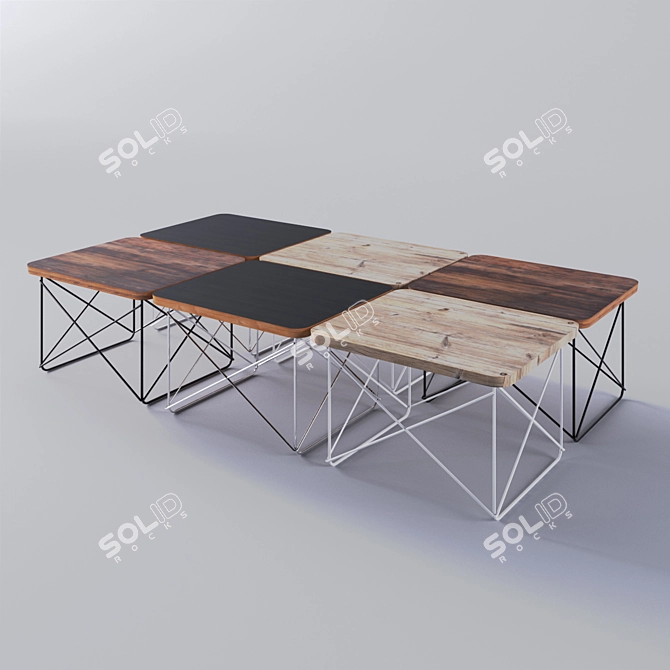 Eames Wire Base Low Table: Versatile, Practical 3D model image 1