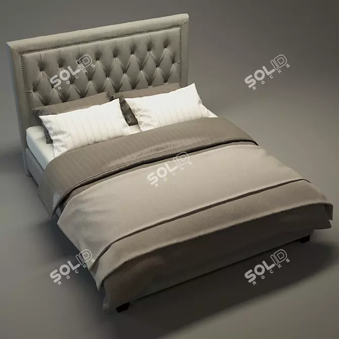Modern Fabric Bed: Contemporary Design 3D model image 1