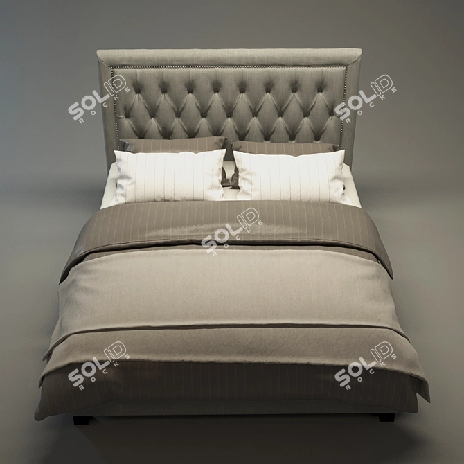 Modern Fabric Bed: Contemporary Design 3D model image 2