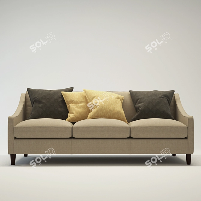 Modern Fabric Palisades Sofa (3-Seater) 3D model image 1