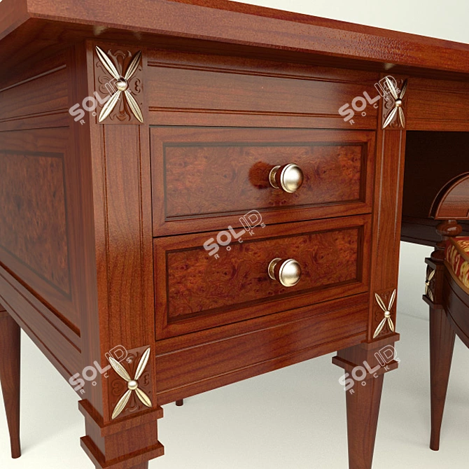 Title: "Grand" Djakonda Desk & Chair 3D model image 2