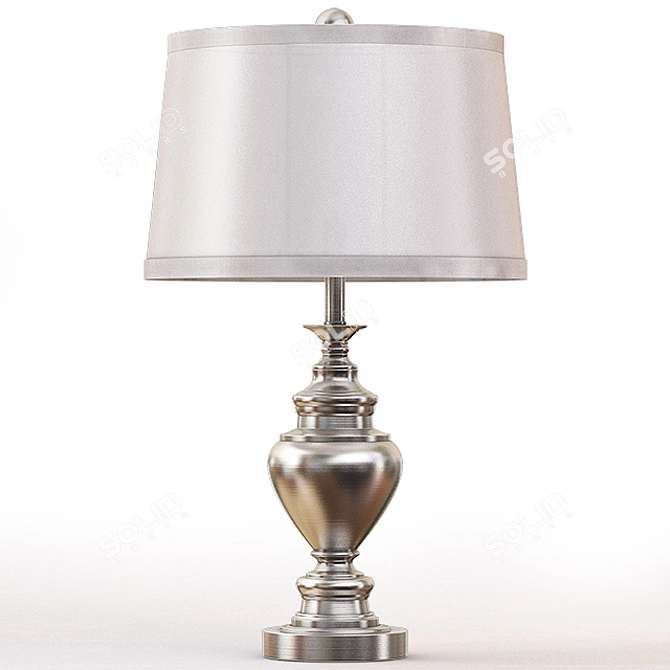 Antique Silver Metal Table Lamp: Elegant 29" Illumination 3D model image 1