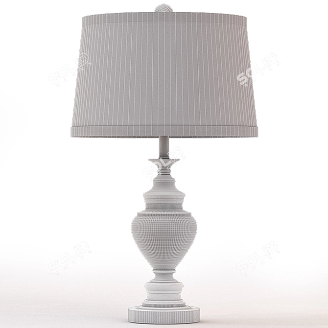 Antique Silver Metal Table Lamp: Elegant 29" Illumination 3D model image 2