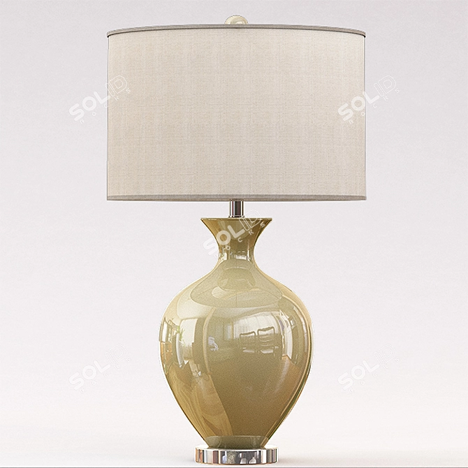 Handcrafted Straw Table Lamp 3D model image 1