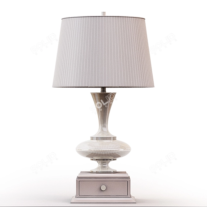 Vintage Brass Table Lamp 3D model image 2