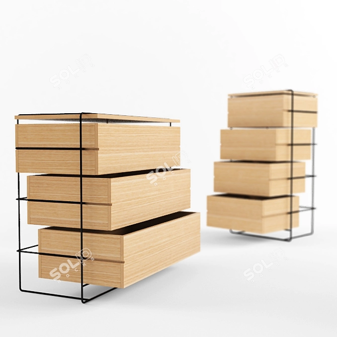 Rustic Oak Clifford Side Table 3D model image 1