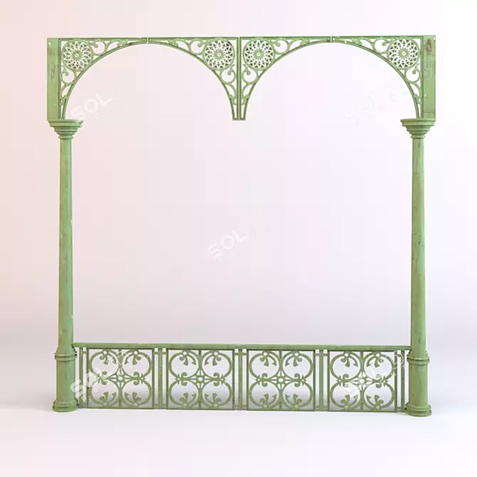 Timeless Elegance: Classic Railing 3D model image 1