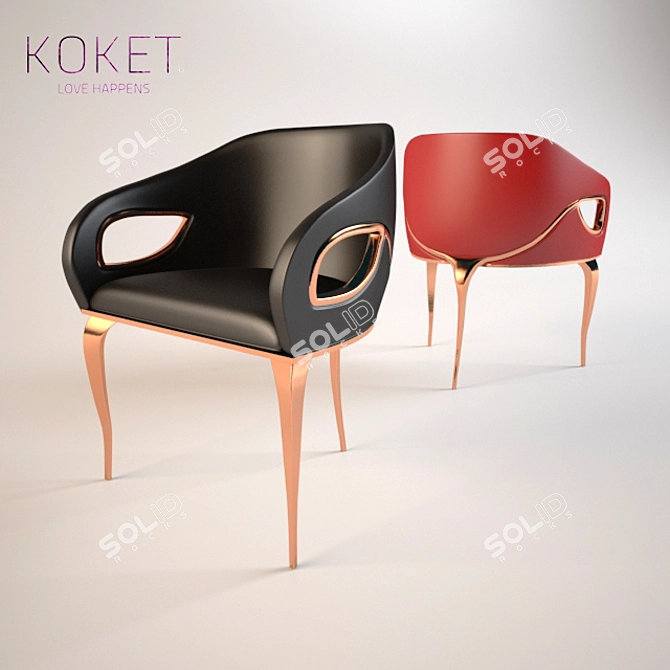 Copper-Infused Chandra Dining Chair 3D model image 1
