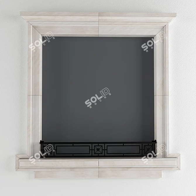 Sandy Sandstone Window Frame 3D model image 2