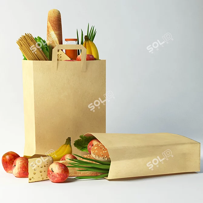 Essential Food Bundle 3D model image 1