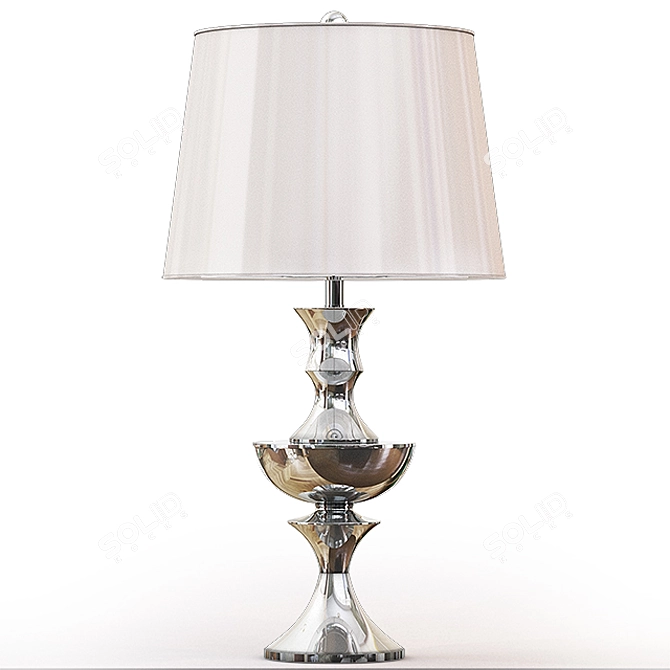 Elegant Satin Nickel Table Lamp 3D model image 1