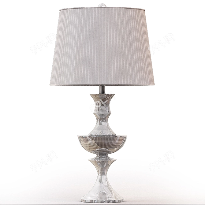 Elegant Satin Nickel Table Lamp 3D model image 2