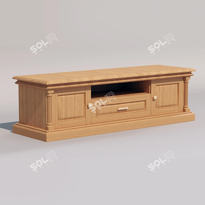 Elegant Alder TV Stand "Sonata-2 3D model image 2