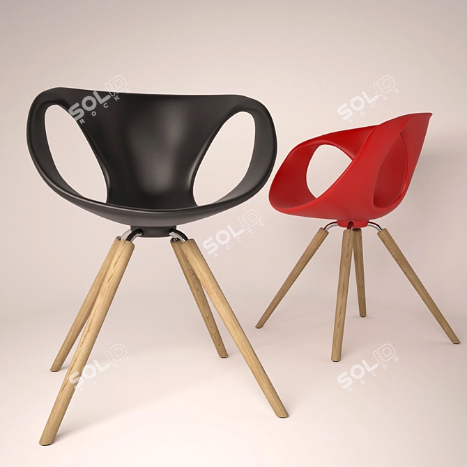 Sleek Metal and Foam Chair 3D model image 1