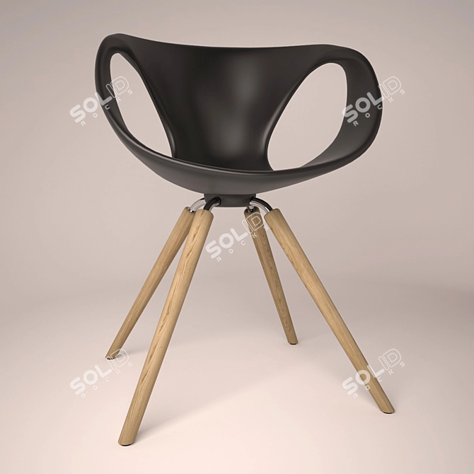Sleek Metal and Foam Chair 3D model image 2