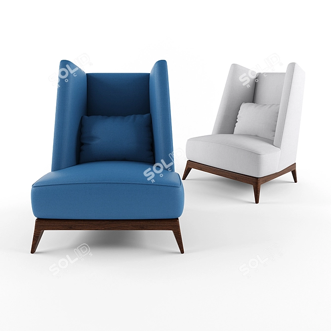 Elegant Kafka Wing Chair 3D model image 1