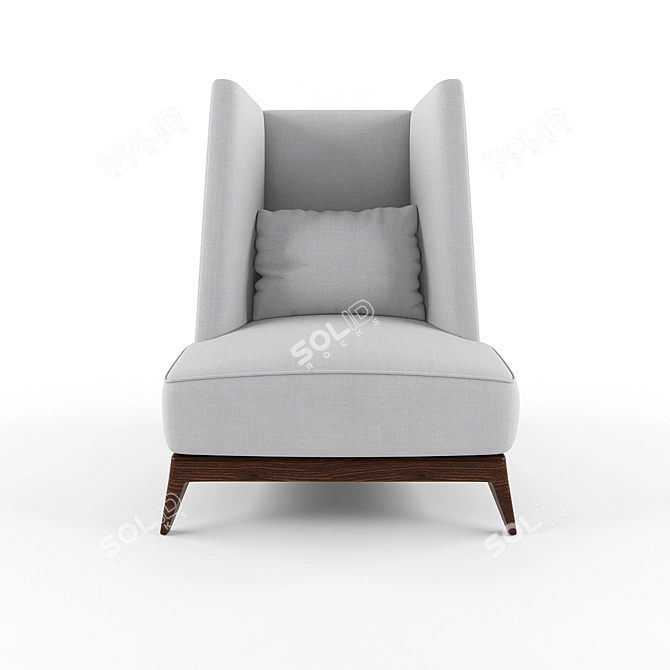 Elegant Kafka Wing Chair 3D model image 2