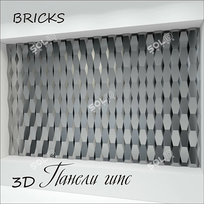 Modular 3D Panel Bricks: Transform Your Space! 3D model image 1