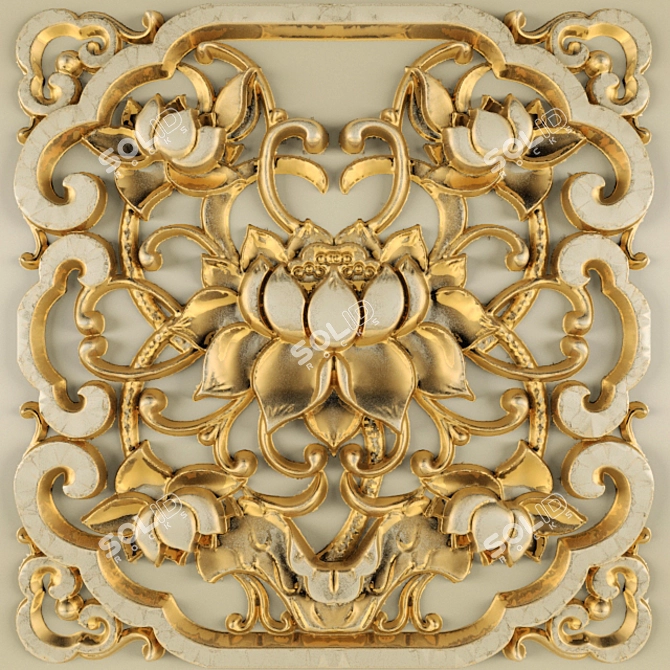 Elegant Carved Molding: Timeless Beauty 3D model image 1