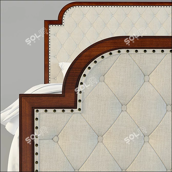 Elegant Silhouette King Bed 3D model image 2