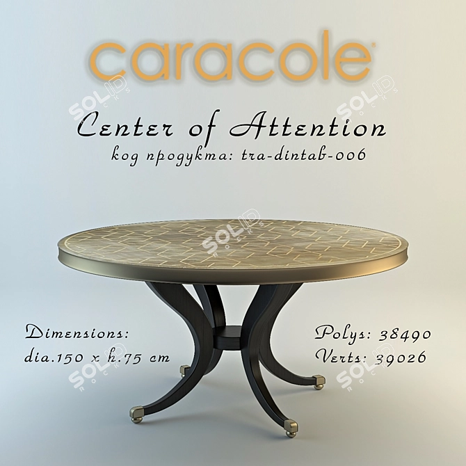 Product Title: Golden Accent Dining Table 3D model image 1