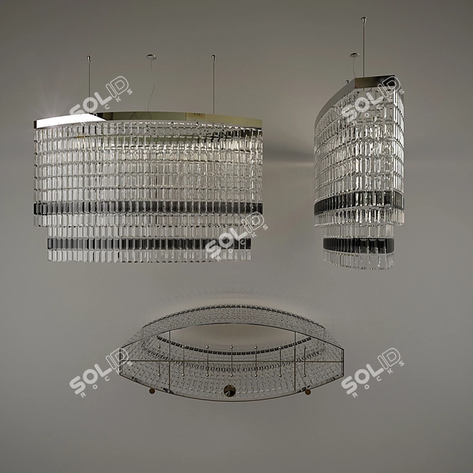 Modern Crystal Chandelier 3D model image 2