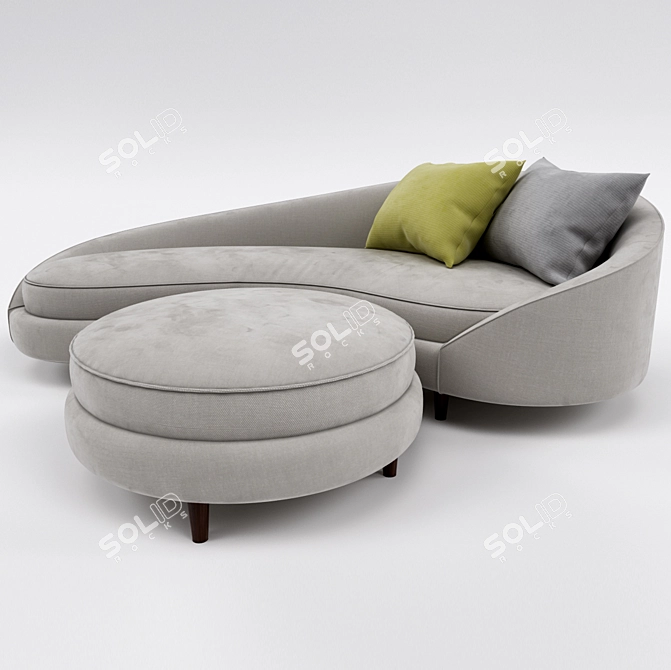 Stylish Modern Sofa Set 3D model image 1